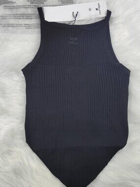 Courreges knit Tank Top black